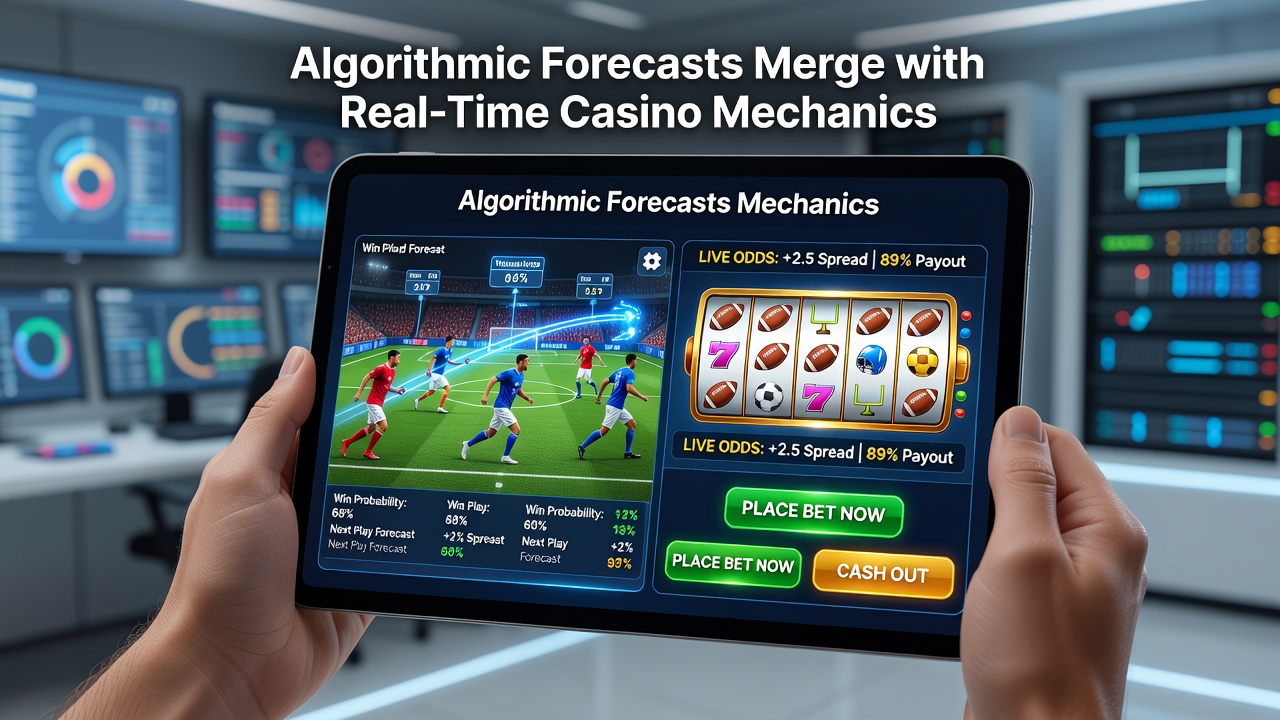 Mobile screen showing merged football forecasts and casino mechanics